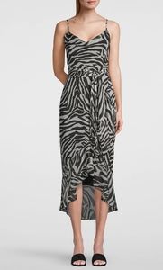 NWT Zebra Print Asymmetrical Midi Dress